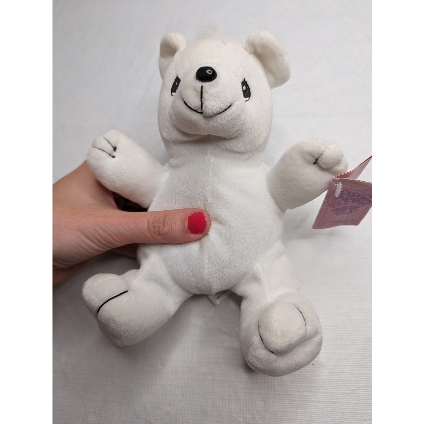 1998 Precious Moments Tender Tails Beanie Plush Stuffed Polar Bear w/ Tags