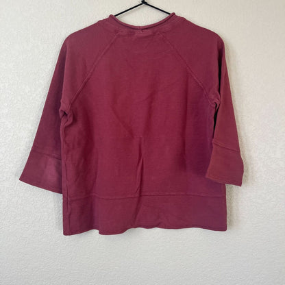 Hot Cotton Petite Womens PS Vintage Lightweight Sweater Burgundy Red