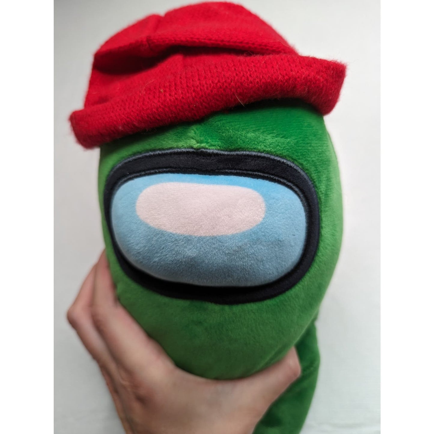 Among Us Stuffed Animal Plush Green w/ Red Beanie Hat