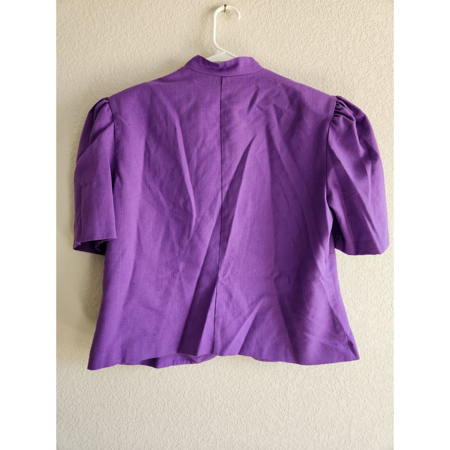 Vintage Alison J Womens Sz S Button Front Formal Blouse Purple