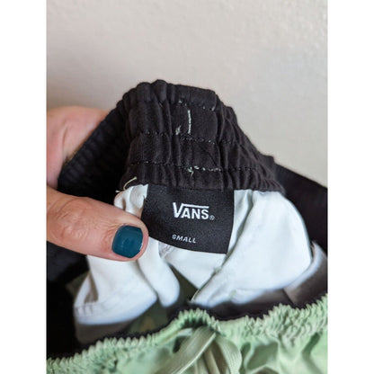 Vans Mens Sz S Hybrid Shorts Green Tie dye Trunks Drawstring Waist