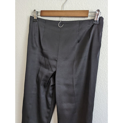 Vintage Y2K Positive Attitude Womens Sz 6 Black Satin Straight Leg Pants