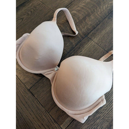 Victorias Secret Sz 34D Lined Perfect Coverage T Shirt Bra Beige