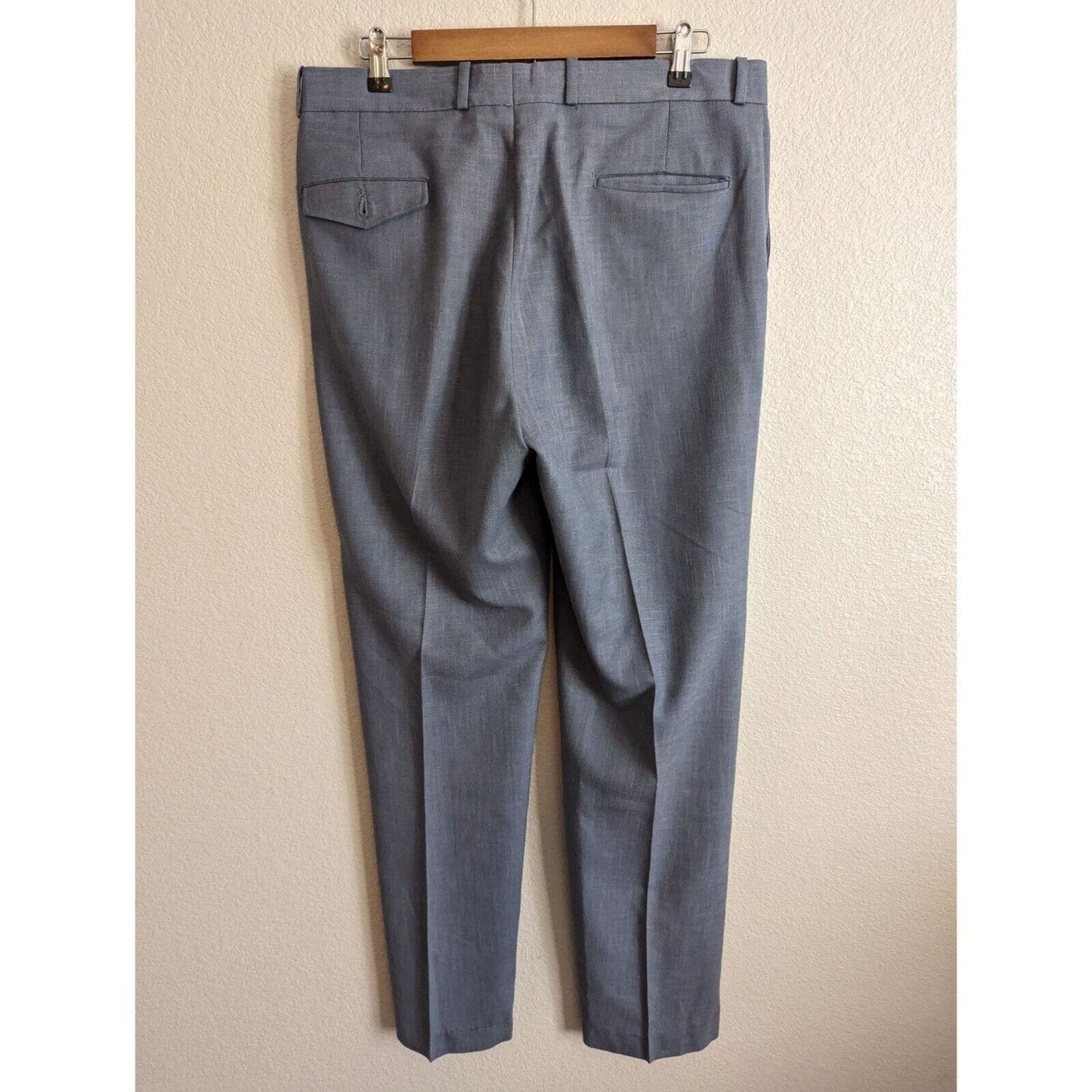 VTG 70s WFF Farah Designer Series Men Sz 36x34 Flat Front Dress Pants Gray