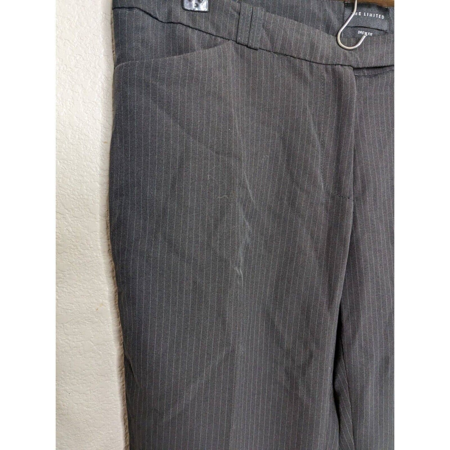 Vintage Y2K The Limited Mujeres Sz 12 Drew Fit Pantalones de vestir Negro Pinstripe