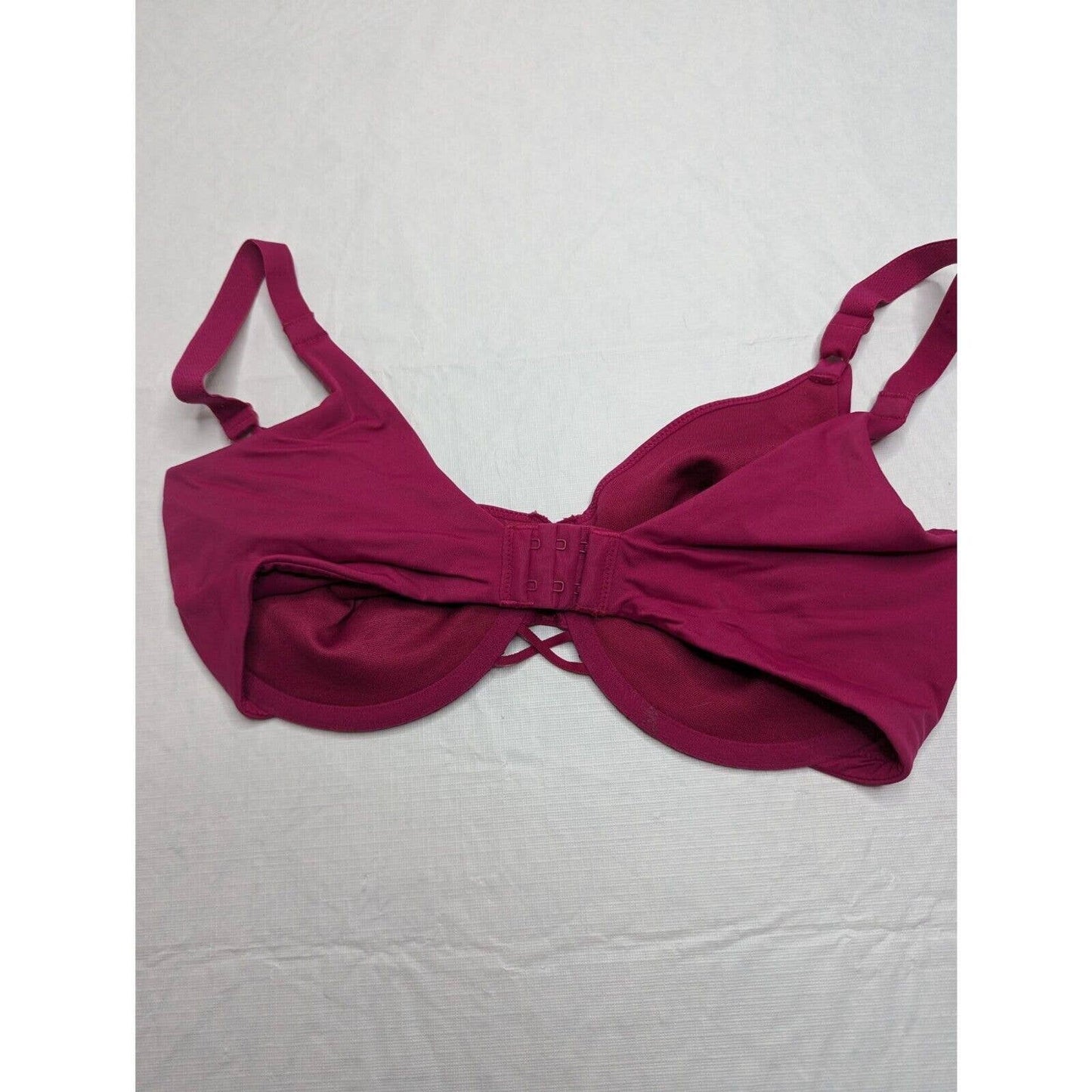 Vintage 1990s Vanity Fair Womens Sz 36DD Dark Pink Unlined Bra Full Coverage