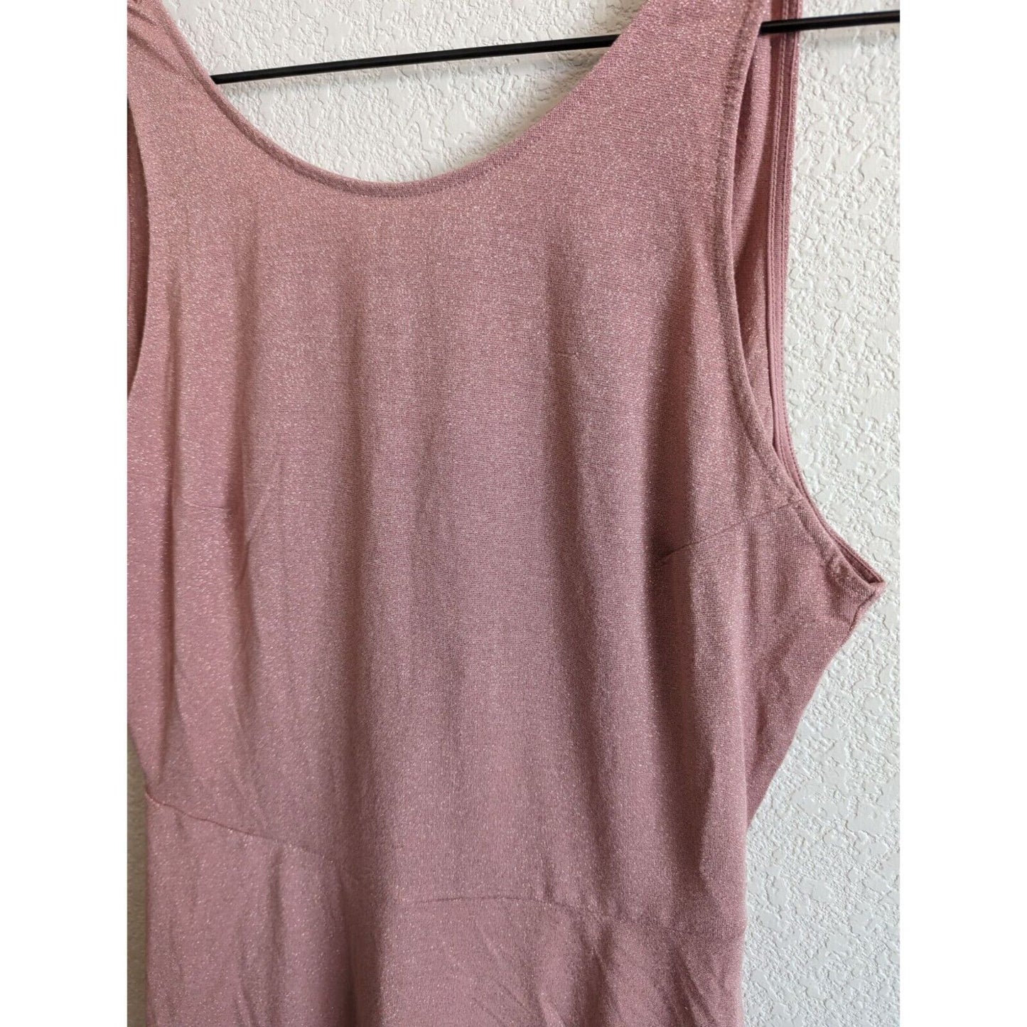 Divided by H&M Womens Sz 12 Knee Length Dress Blush Pink Metallic Party