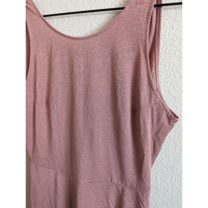Divided by H&M Womens Sz 12 Knee Length Dress Blush Pink Metallic Party
