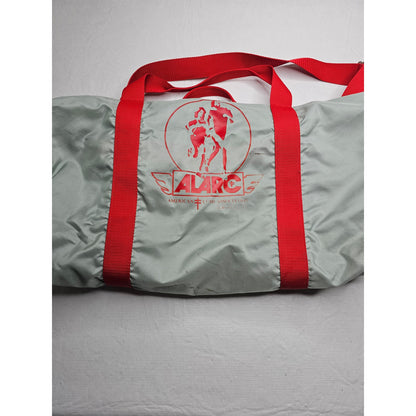 Vintage The Original Boomer Bag Nylon Duffel Bag Silver Red