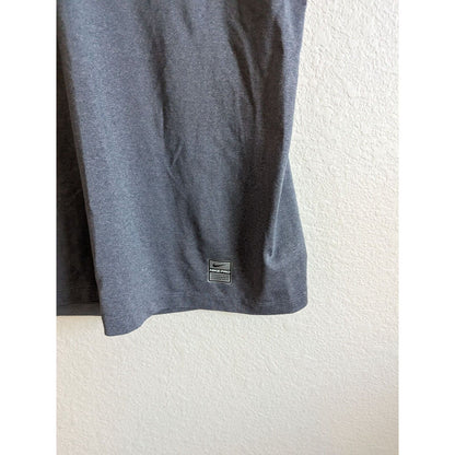 Nike Pro Womens Sz L Short Sleeve Compression T Shirt Gray V Neck