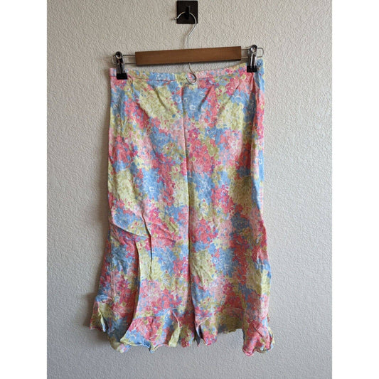 Casual Studio Womens Sz M Knee Length Skirt Pastel Pink Blue Yellow