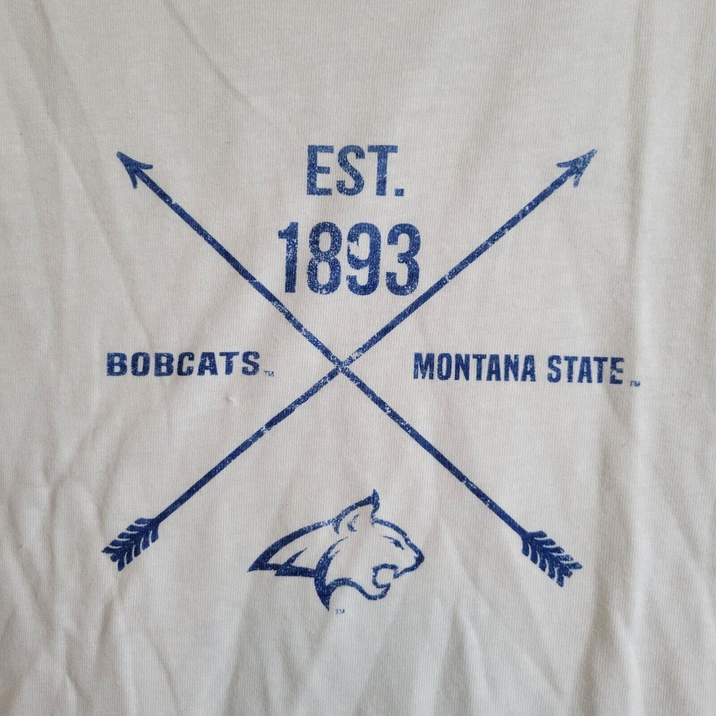 Montana State Bobcats Womens Sz L Tank Top By Alma Mater White Blue