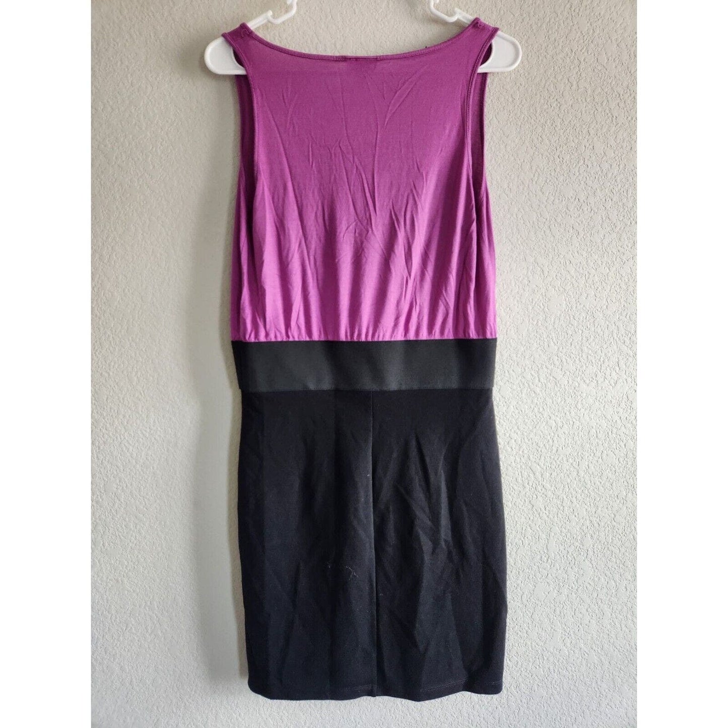 Allen B Schwartz Womens Sz M Tank Top Dress Black Purple Knee Length