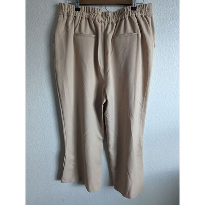 Skies Are Blue Womens Sz XL Pull On Dress Pants Trousers Light Beige Wide Leg