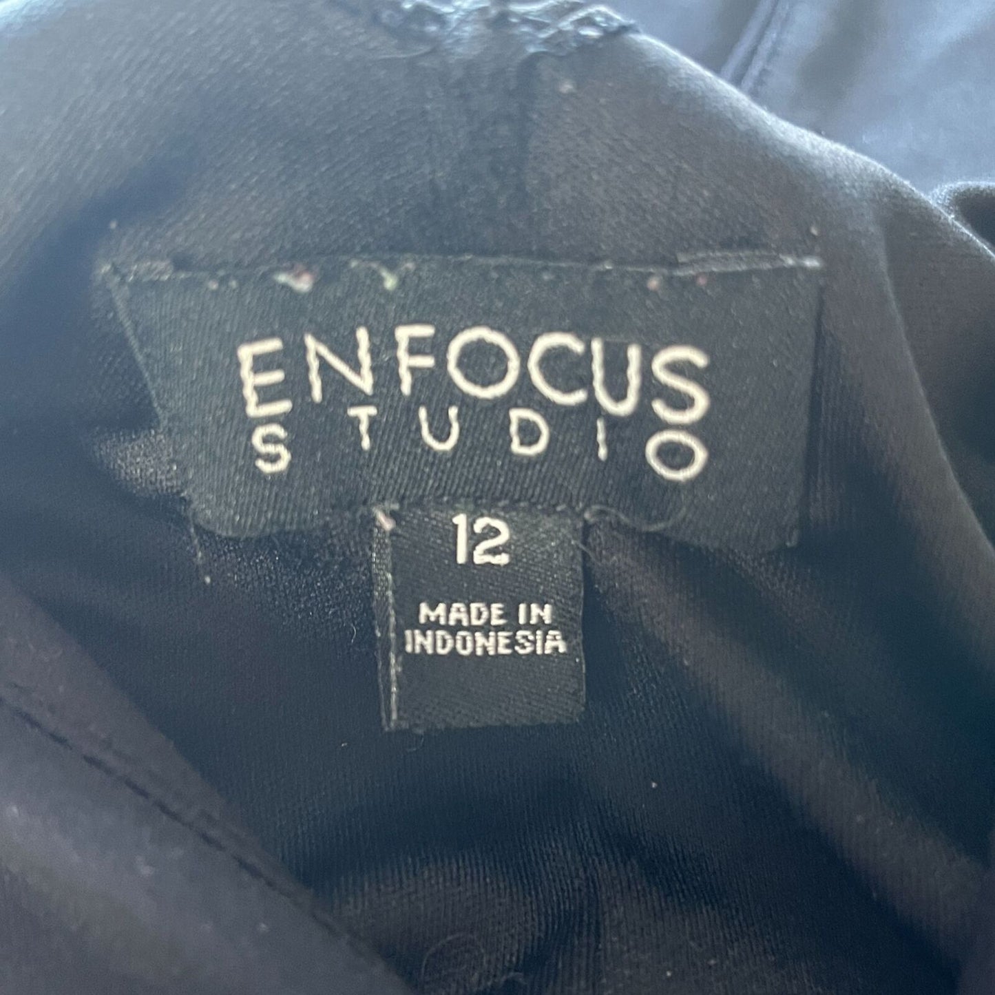 Enfocus Studio Womens Sz 12 Black Tiered Dress V Neck Sleeveless