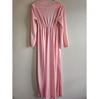 Vintage 1970s Kayser Womens Sz S Light Pink Nylon Open Front Gown