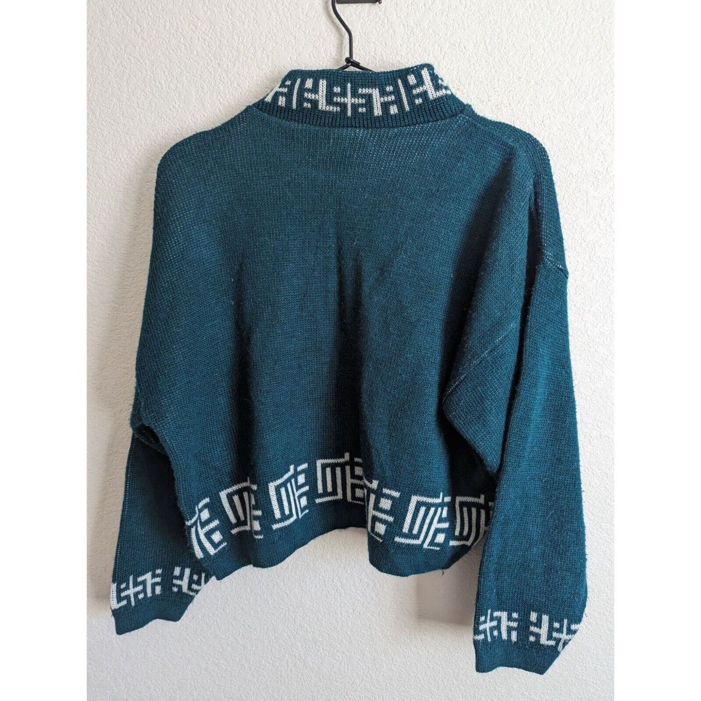 Vtg Creazioni Il Birillo Men Green Jumper Sweater Wool Knit Sz M