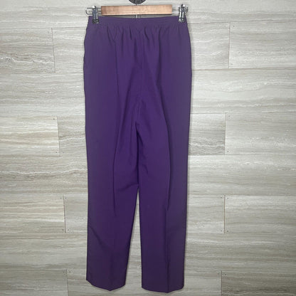 Vtg 1990s Blair Womens Sz 6P Petite Pull On Elastic Waist Purple Pants Casual