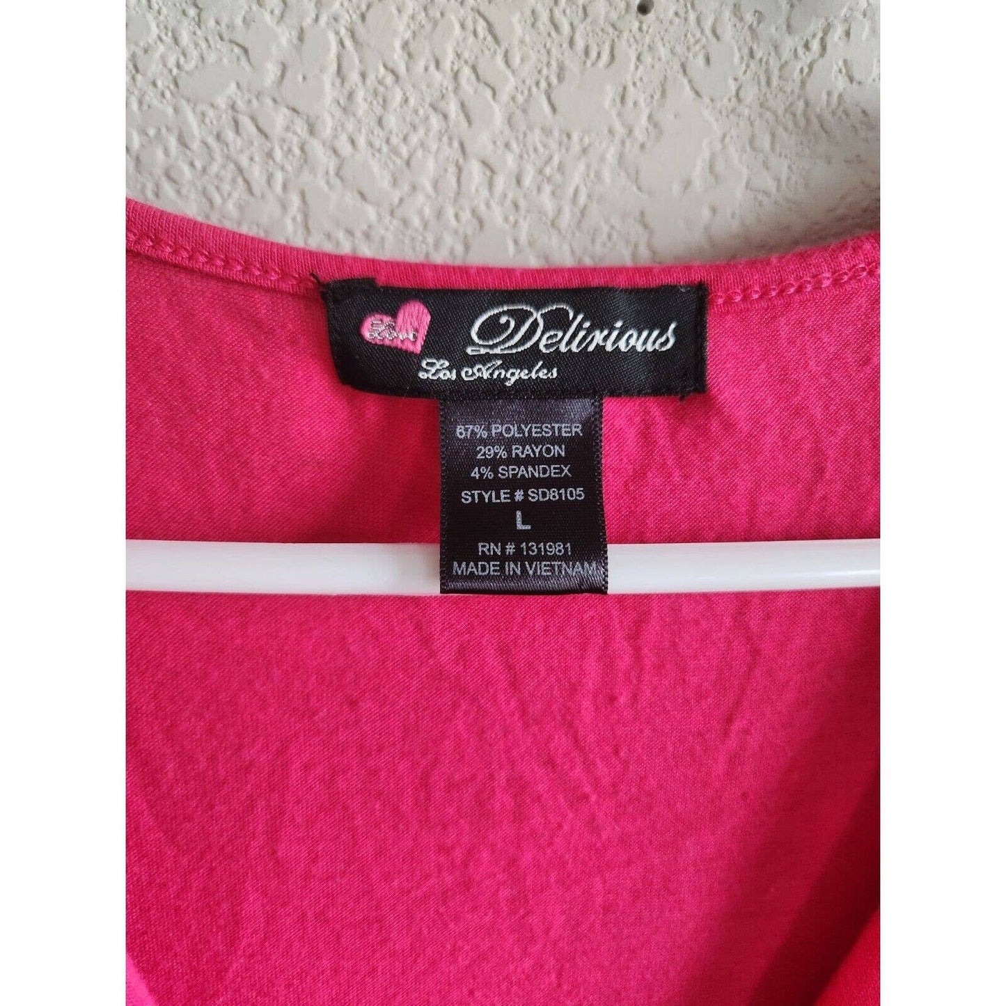 Vintage Y2K Delirious mujeres Sz L rodilla longitud vestido de carrera rosa negro