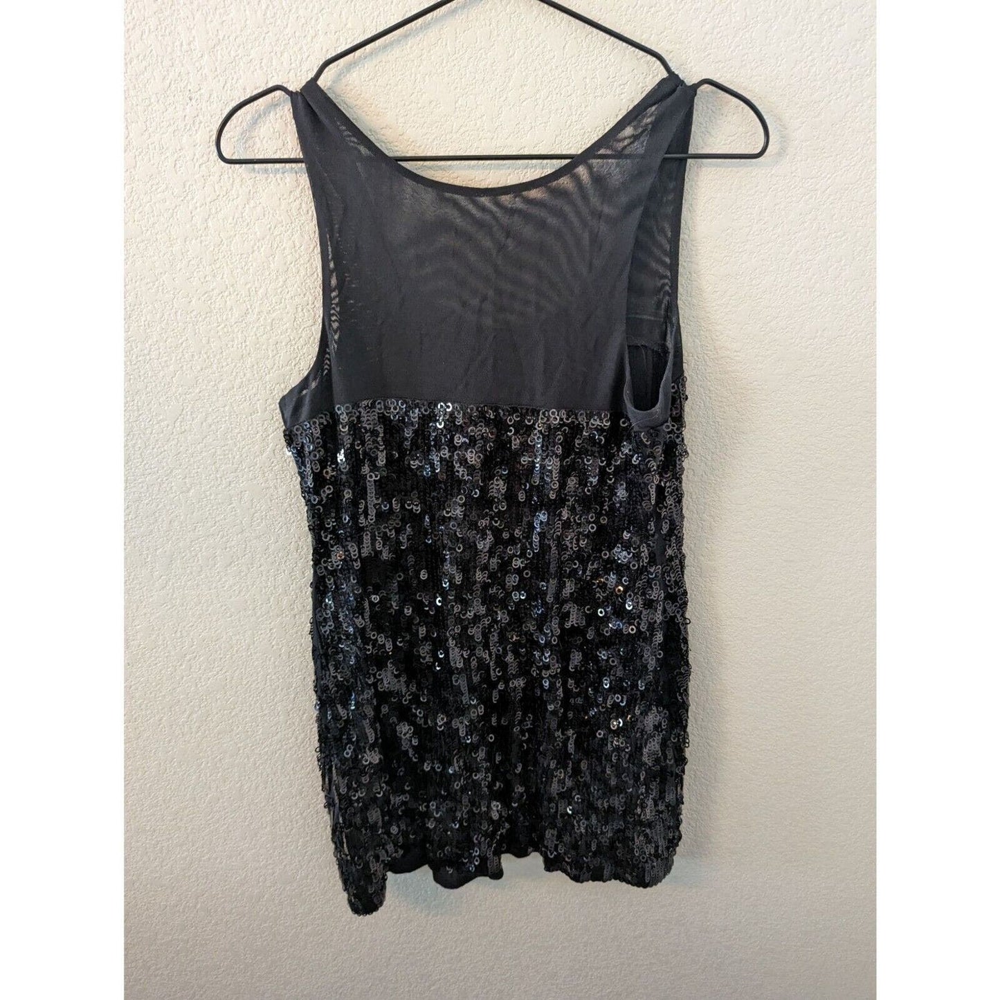 Vintage Y2K Express Womens Sz S Mini Dress Black Sequin Cocktail