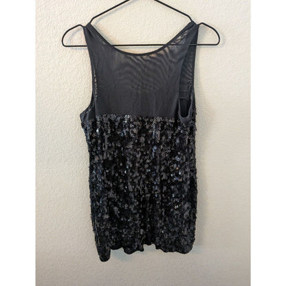 Vintage Y2K Express Womens Sz S Mini Dress Black Sequin Cocktail