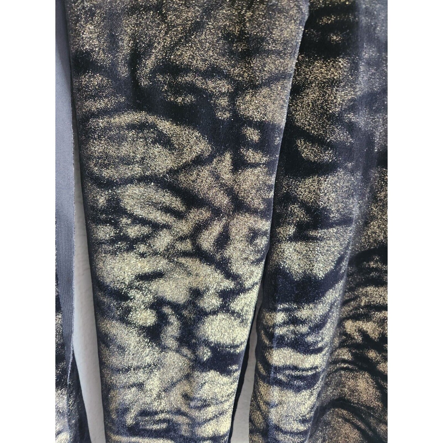 Vintage 1990s Kelle Womens Sz M Velvet Maxi Skirt Black Gold