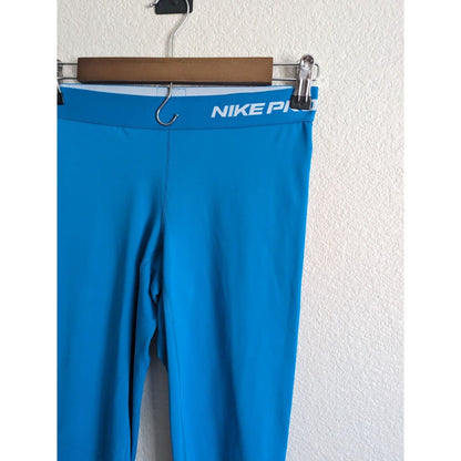 Nike Pro Womens Sz S compression Capri Length Leggings Bright Blue