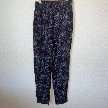 Sostanza Mujeres Sz M Vintage Cintura Alta Pantalones Florales Pierna Cónica Púrpura