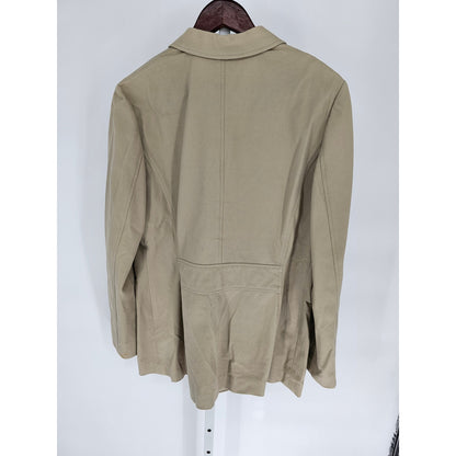 Vintage 1990s Classiques Entier Womens Sz 12 3 Button Cotton Blazer Taupe