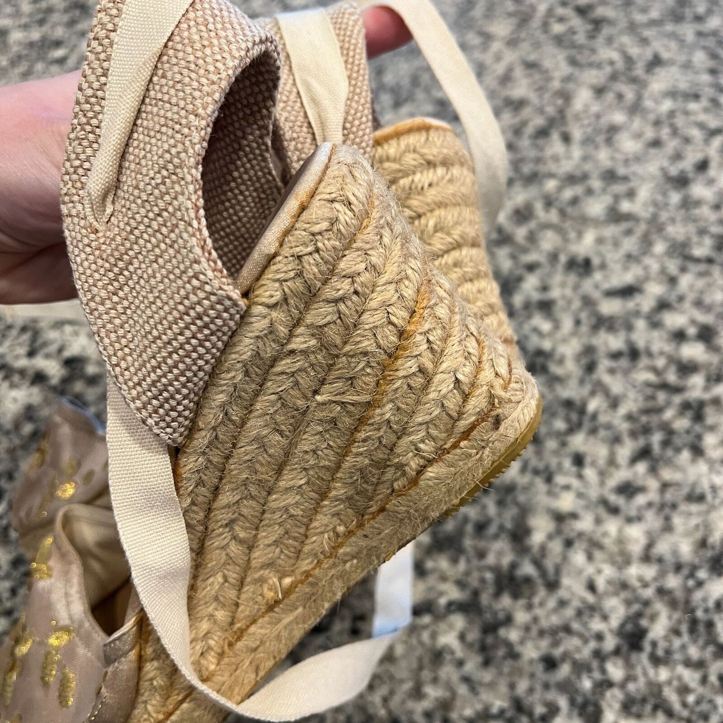 Montego Bay Club Womens Sz 11 Espadrill Wedge Shoes Embroidered Strappy