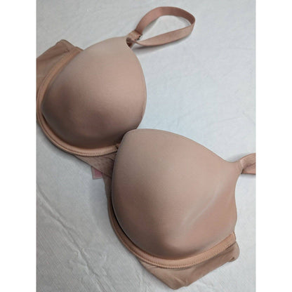 Victorias Secret Womens Sz 34D Lined Demi T Shirt Bra Solid Beige