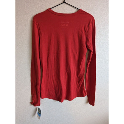 Boston University Womens Sz M Long Sleeve T Shirt Red NEW