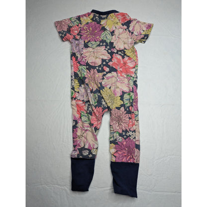 Kids Tales Baby Girls Sz 12M One Piece Zip Up Outfit Colorful Watercolor Floral