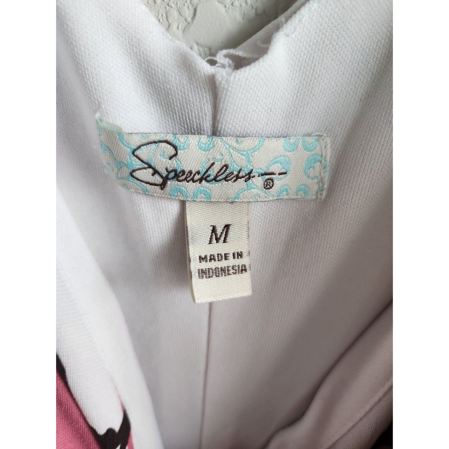 Speechless Womens Sz M Knee Length Dress Black Pink white Floral Sleeveless