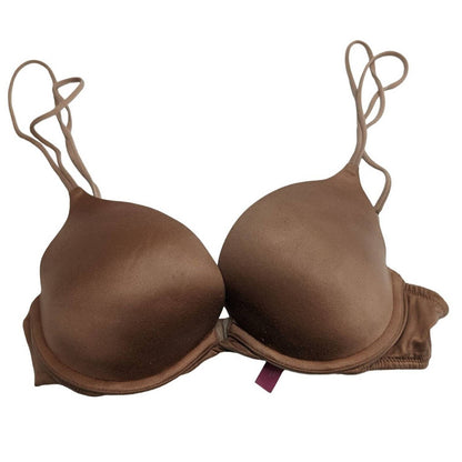 Vintage Pink by Victorias Secret Womens Sz 34C Push Up Bra Brown Bronze