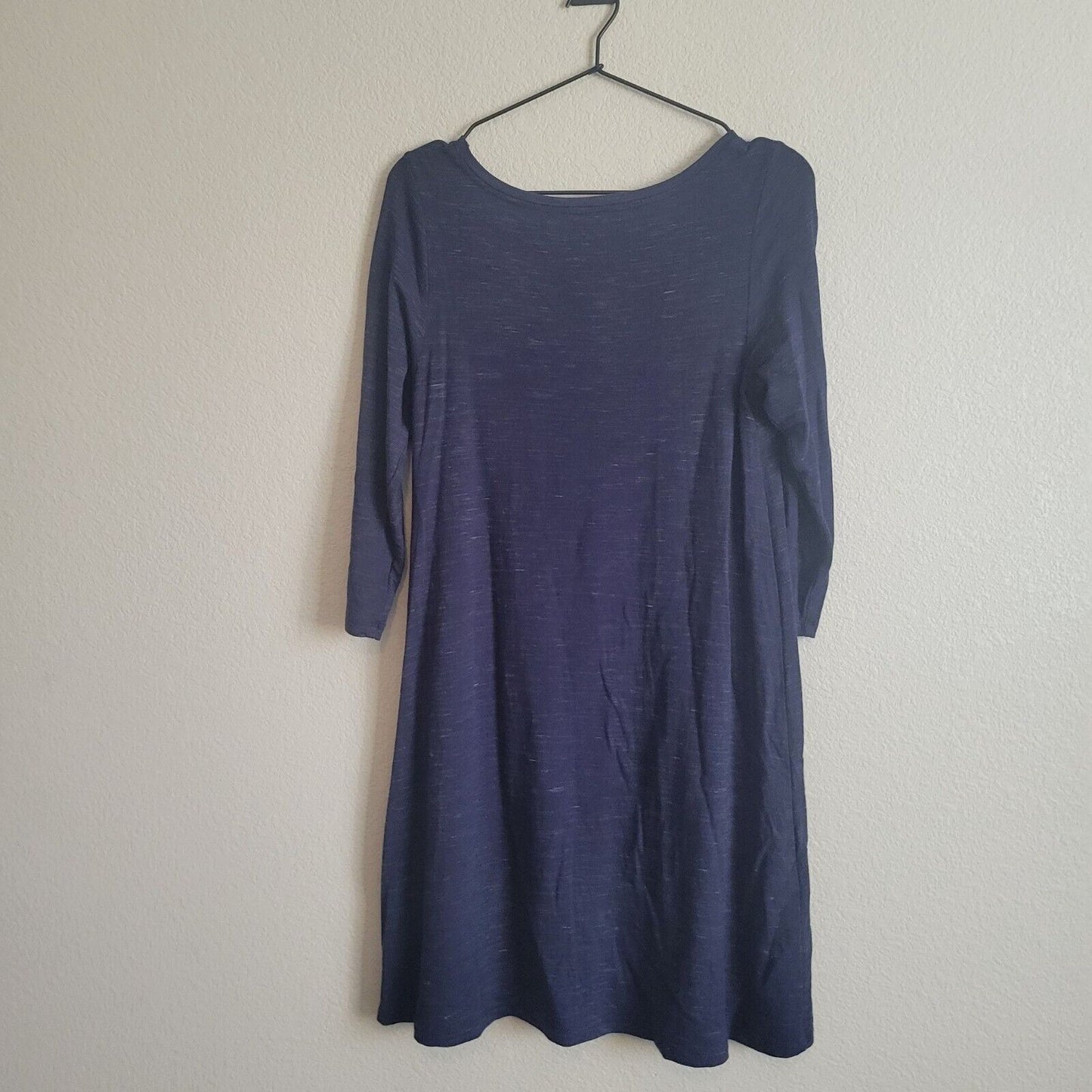 Hilary Radley Womens Sz S Long Sleeve Shirt Dress Knee Length Dark Blue