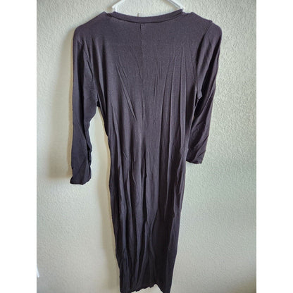 Gianni Bini Womens Sz S Midi Shirt Dress Long Sleeve Black Tie Side