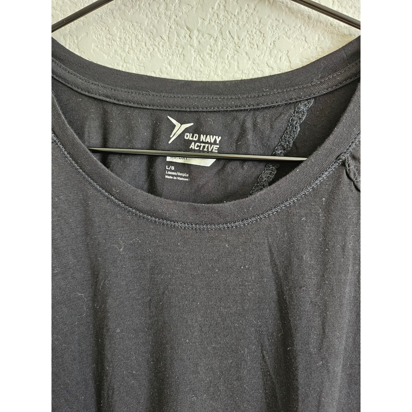 Old Navy Active Womens Sz L Long Sleeve Athletic T Shirt Black Open Back