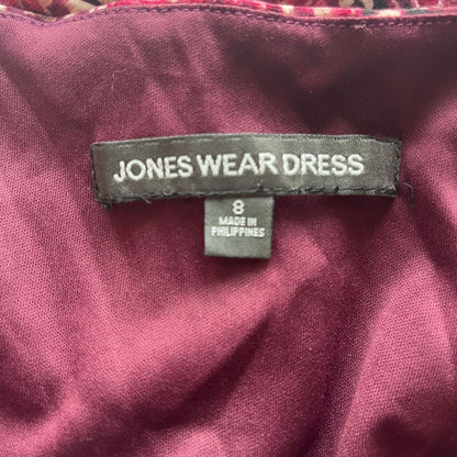 Jones Wear Womens Sz 8 V Neck Knee Length Dress Purple Black