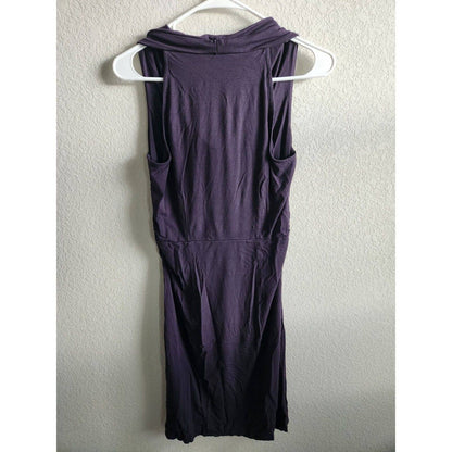 Ann Taylor Womens Sz M Scoop Neck Knee Length Jersey Knit Dress Dark Purple