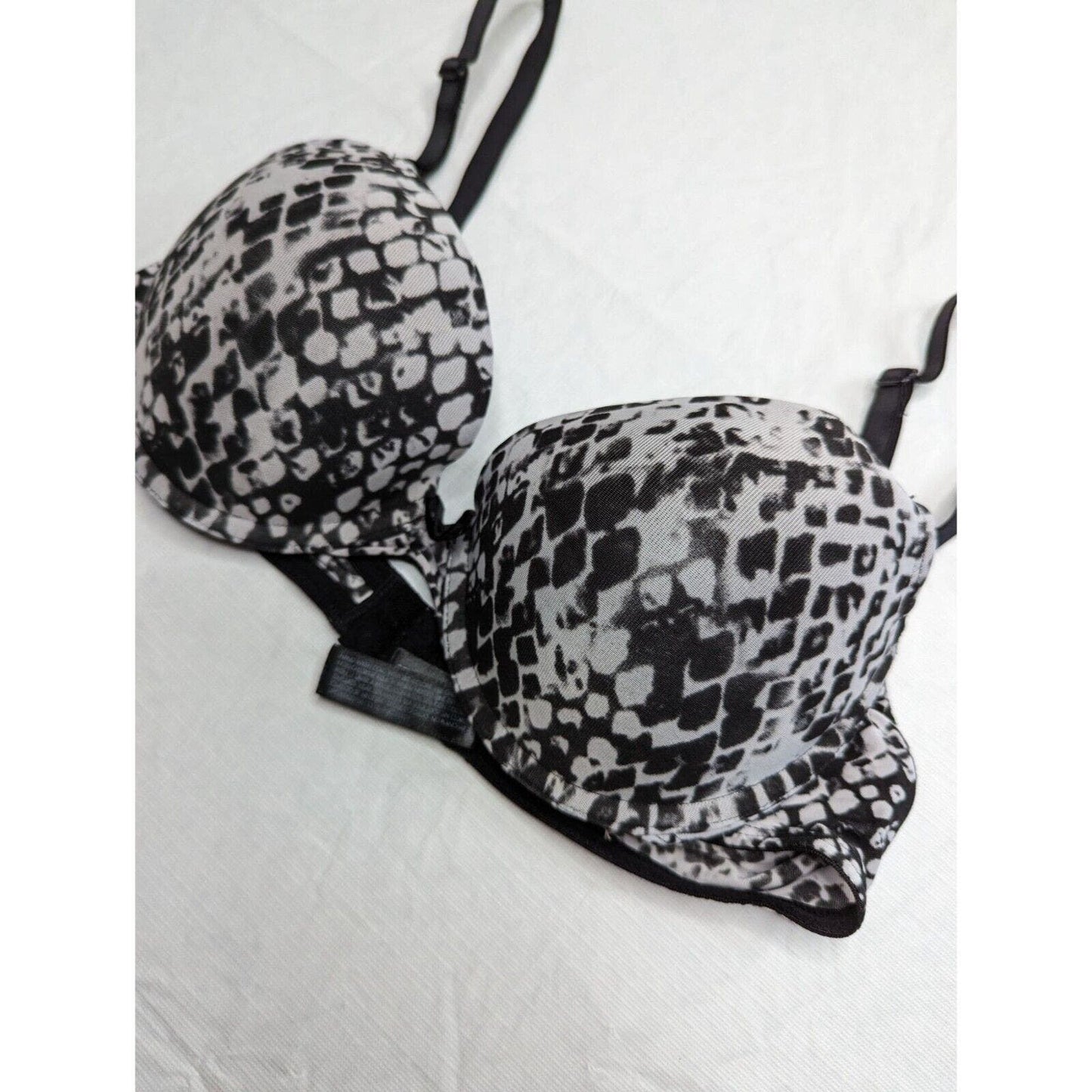 Vintage Y2K Smart & Sexy Womens Sz 36B Padded Push Up Bra Snakeskin Print