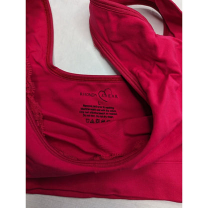 Rhonda Shear Womens Sz L Red Minimizer Sports Bra