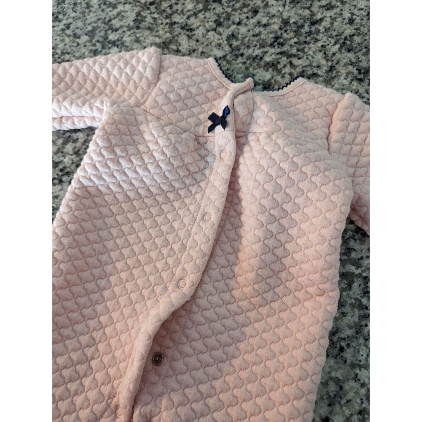 Nanette Lepore Baby Girls Sz 0-3M Light Pink Quilted One Piece Pajama