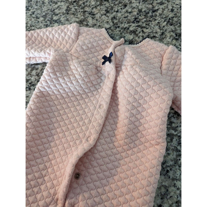 Nanette Lepore Baby Girls Sz 0-3M Light Pink Quilted One Piece Pajama