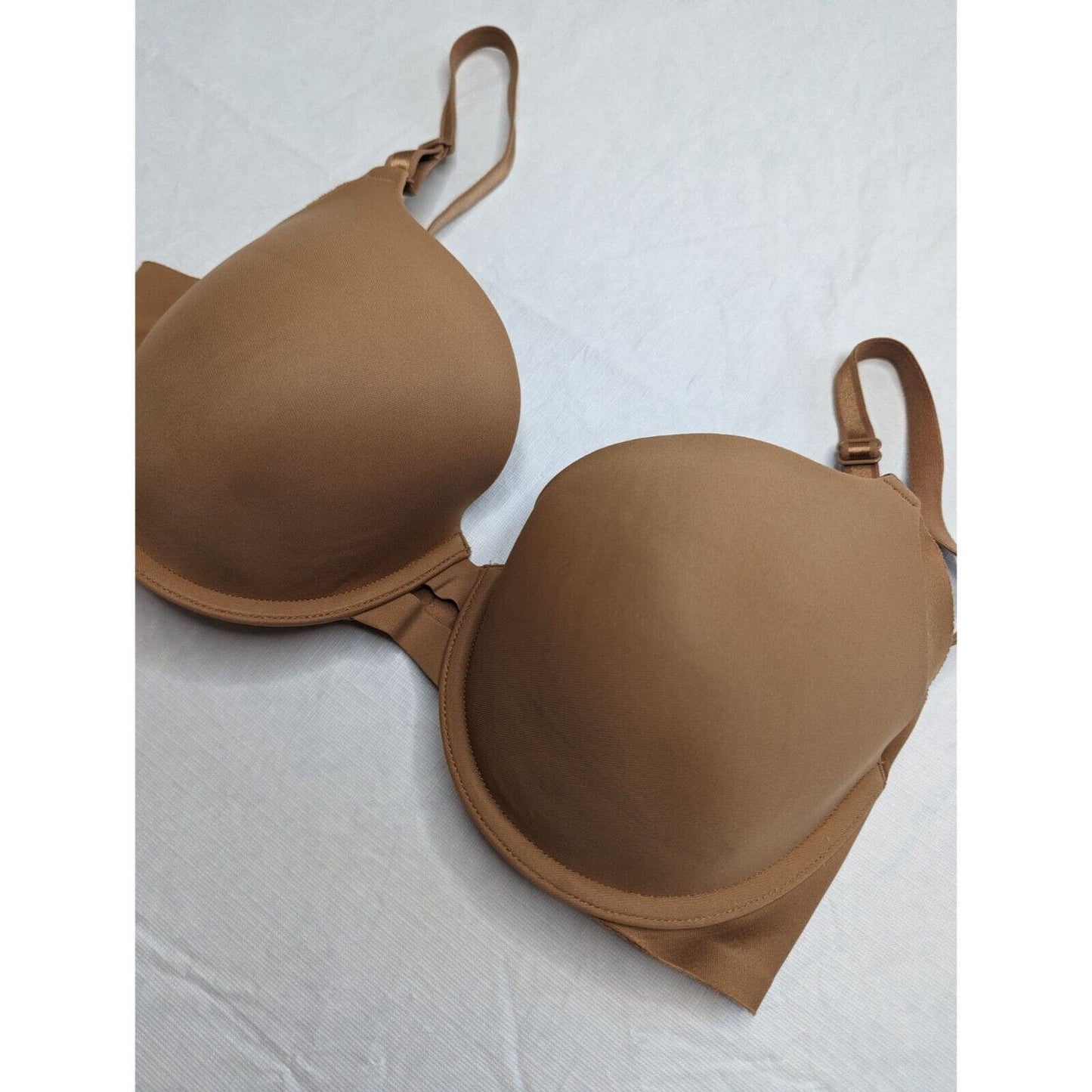 Warners Womens Sz 34D Dark beige T Shirt Bra Lightly Padded