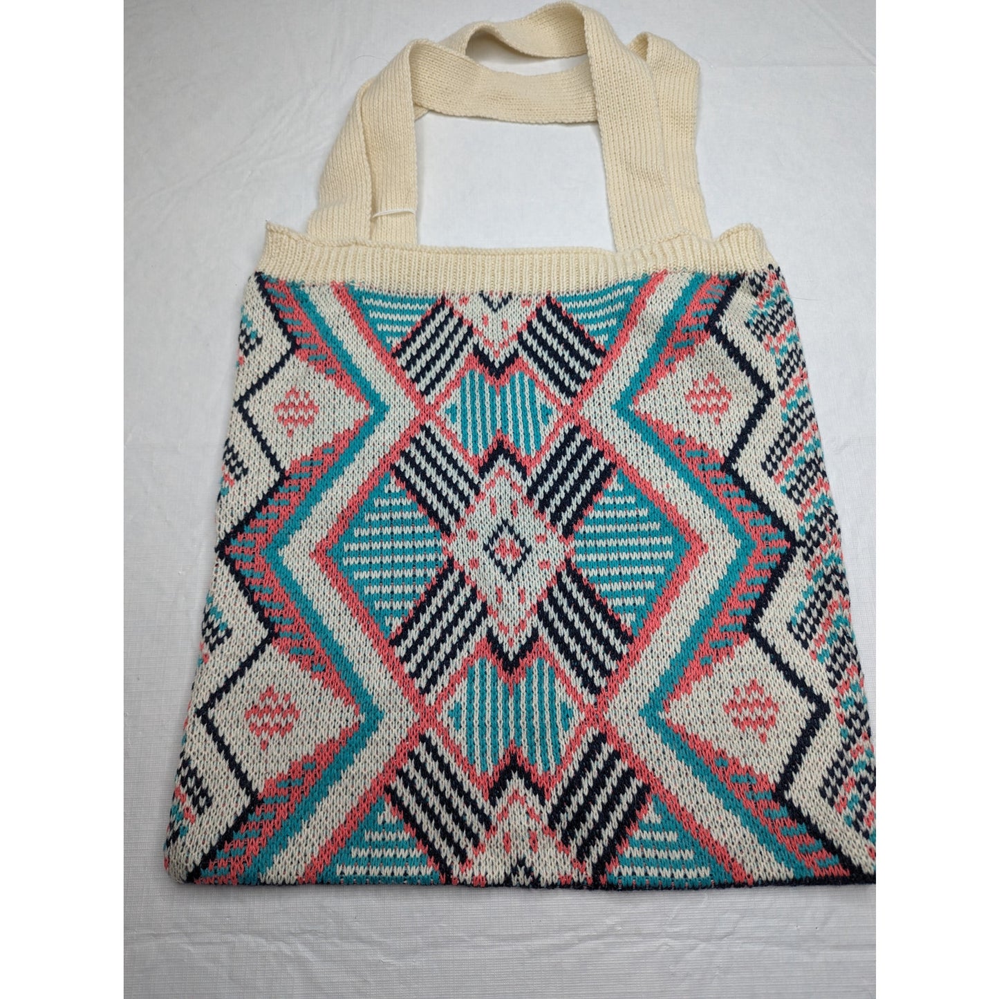Kevia Style Riviera Tote Shoulder Bag Aztec Design Knit NEW