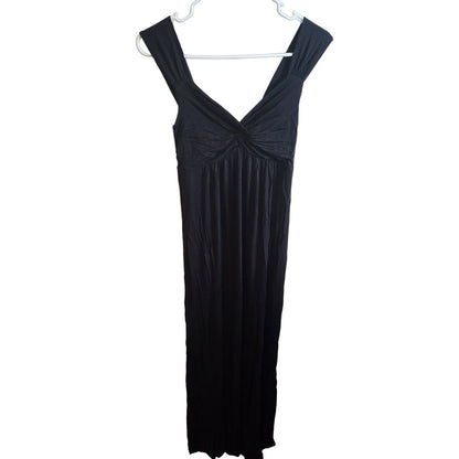 Soprano Womens Sz S Sleeveless Maxi Dress Solid Black Formal