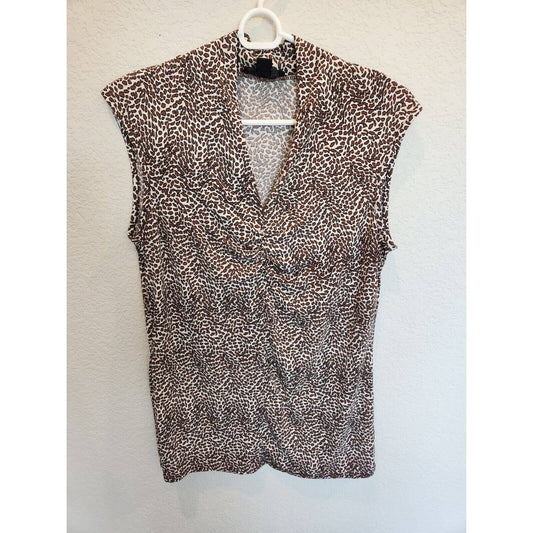 Vintage Y2K Josephine Womens Sz M Leopard Print Sleeveless Blouse