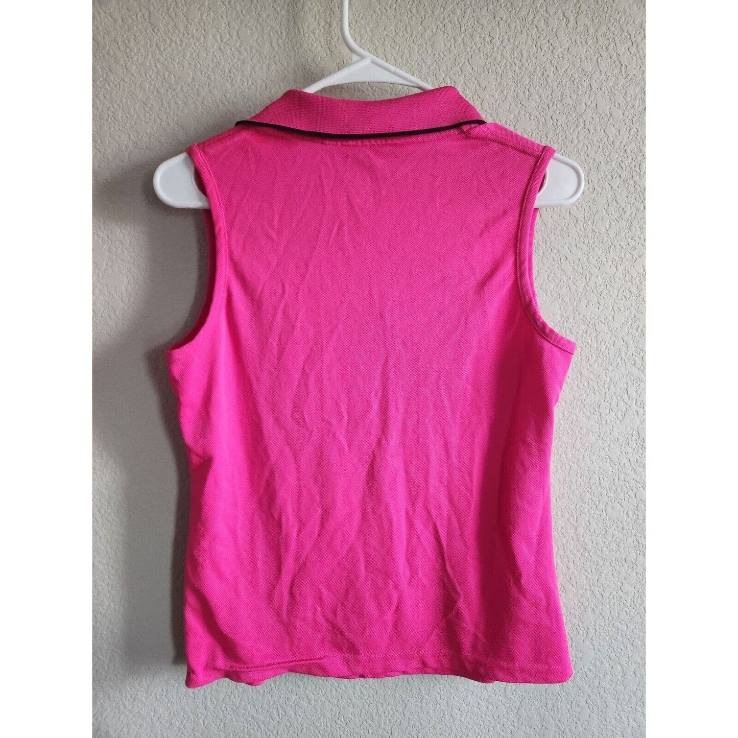 BCG Womens Sz M Sleeveless Tennis Shirt Polo Bright Pink