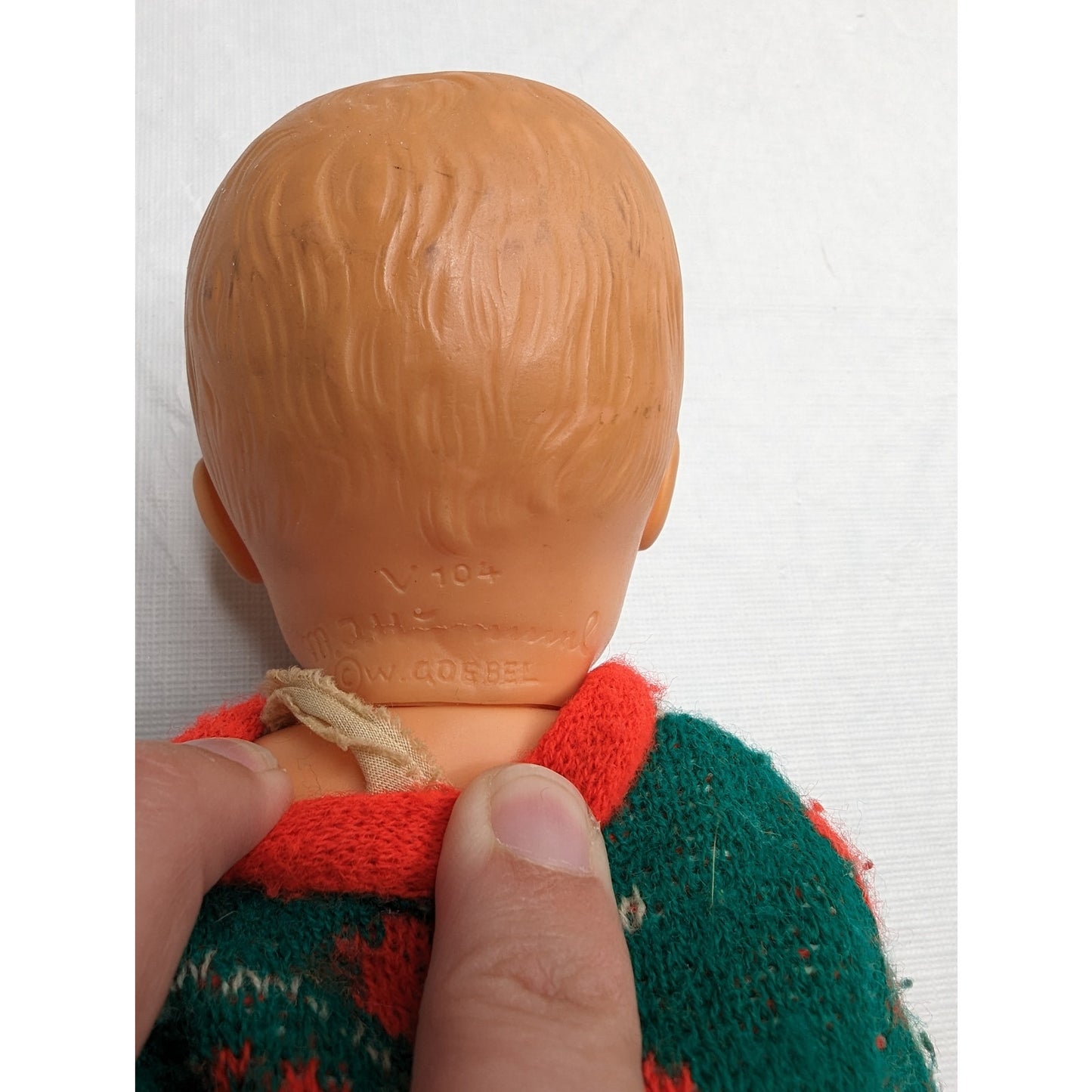 Vintage Western W Germany Goebel Hummel Rubber Doll Head Back Marked